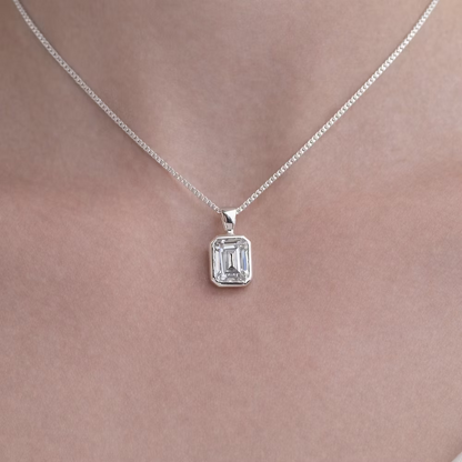 Cubic Zirconia Secretly Set Pendant - Emerald