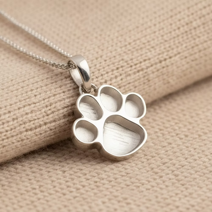 Sterling Silver Mini Paw Print Memorial Pendant