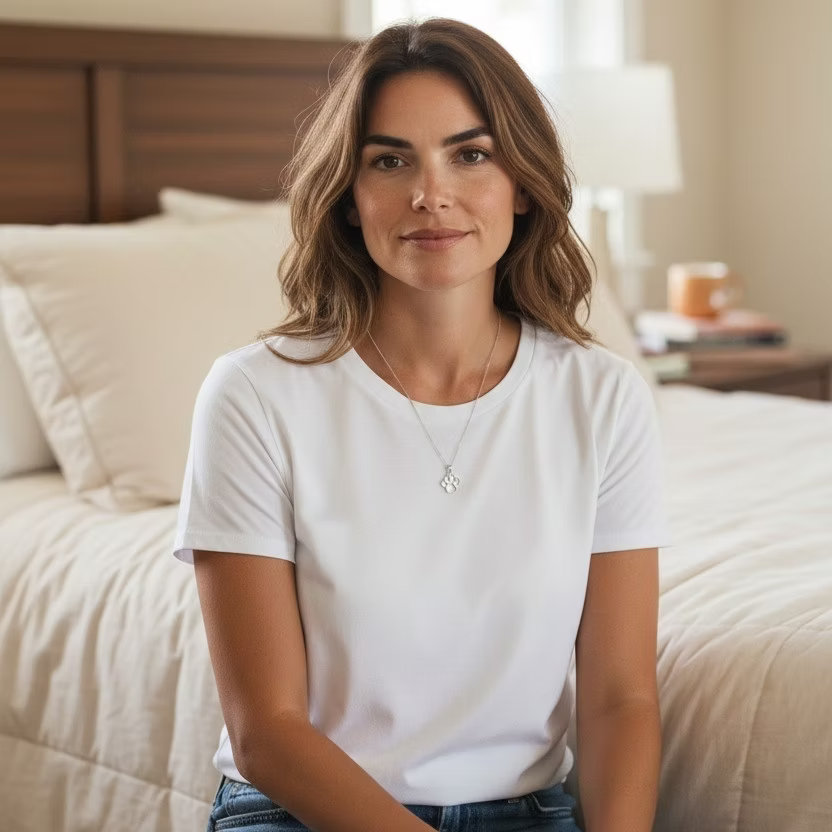 Sterling Silver Mini Paw Print Memorial Pendant