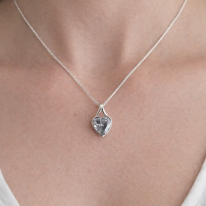 Cubic Zirconia Secretly Set Heart Pendant