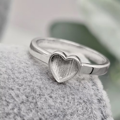 Sterling Silver Plain Heart Band Ring