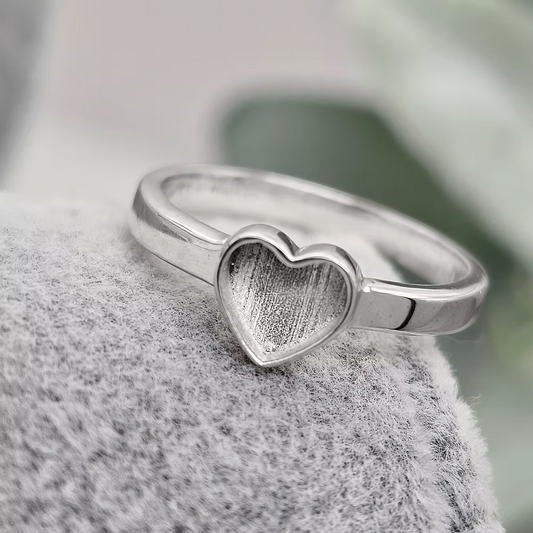 Sterling Silver Plain Heart Band Ring